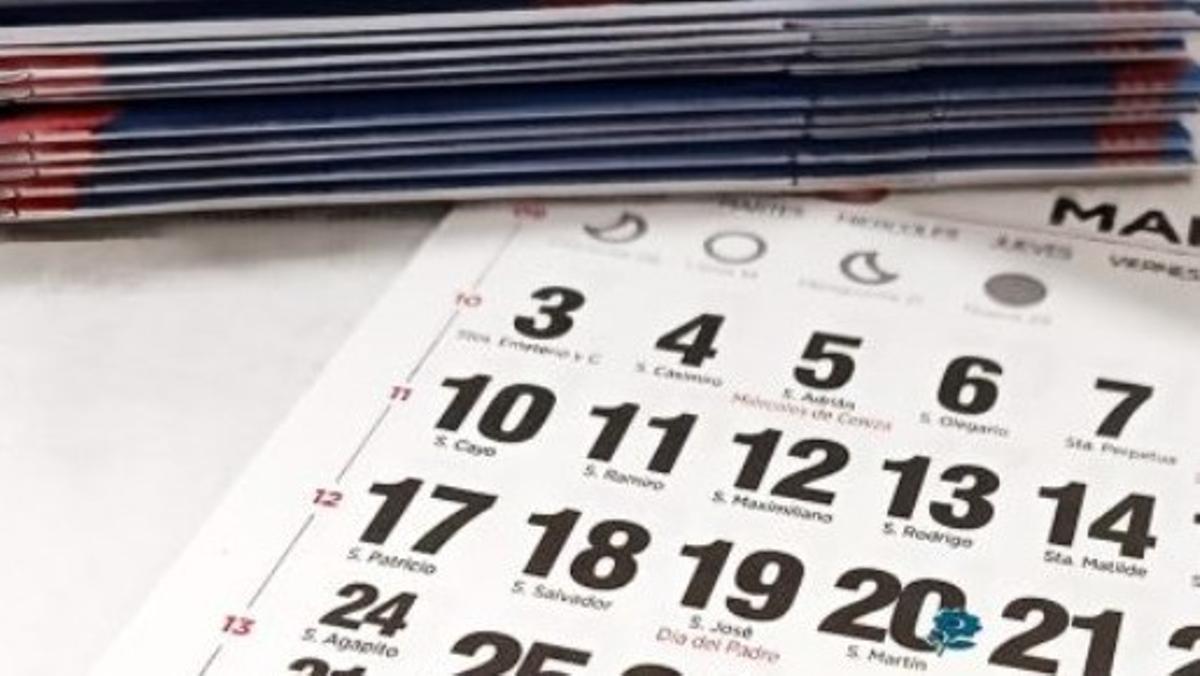 Un calendario de este año.