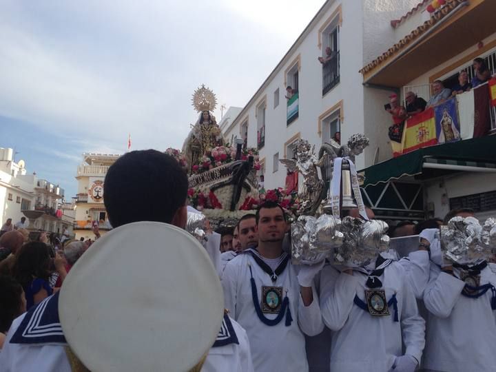 Salida de la procesión de la Virgen del Carmen en Torremolinos.