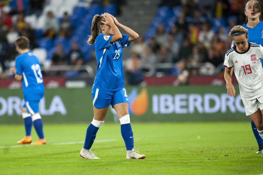 La selección española femenina, en Riazor