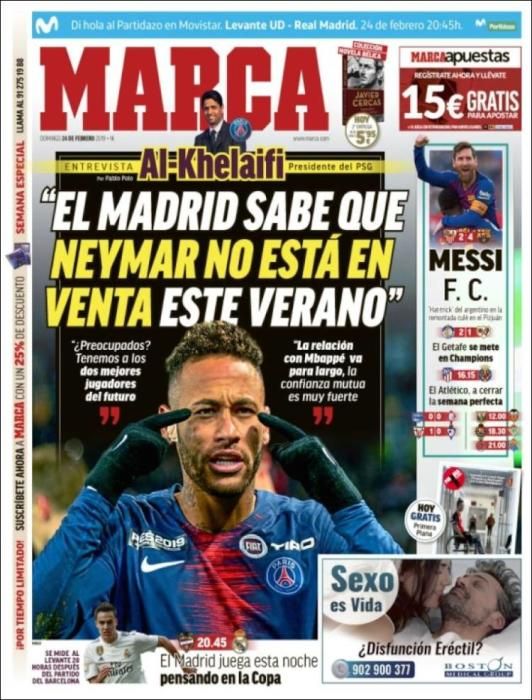 Portada MARCA domingo 24 febrero 2019