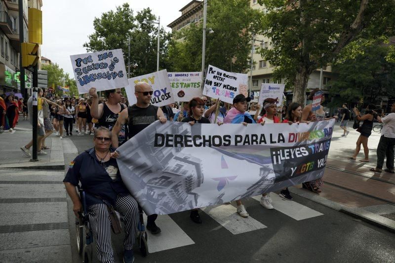 "Orgulloxos y libres". Manifestación del Orgullo en Zaragoza