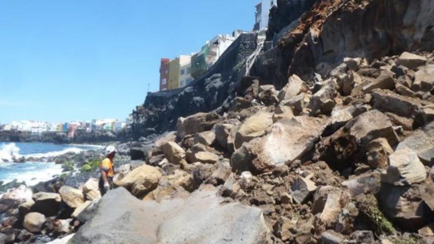 La zona afectada por los últimos desprendimientos en Punta Brava