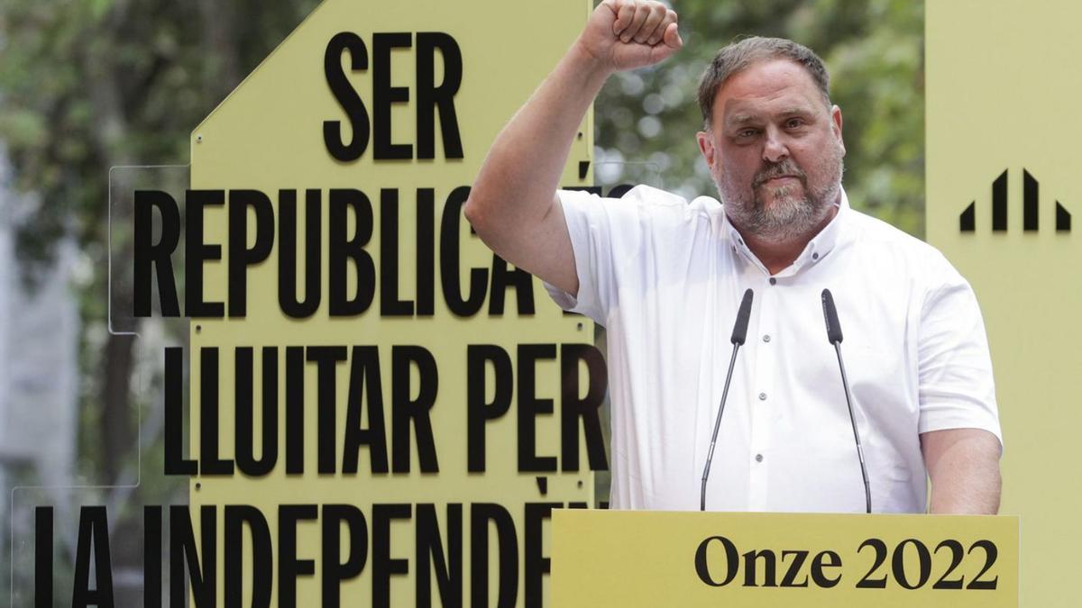 El president d’ERC, Oriol Junqueras, a l’acte d’ERC en motiu de la Diada. | EFE