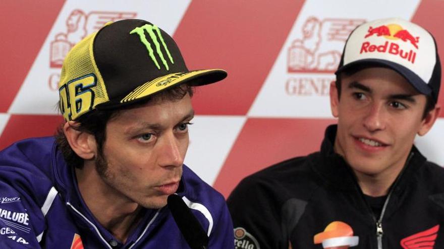 Valentino Rossi y Márquez en una imagen de 2014.