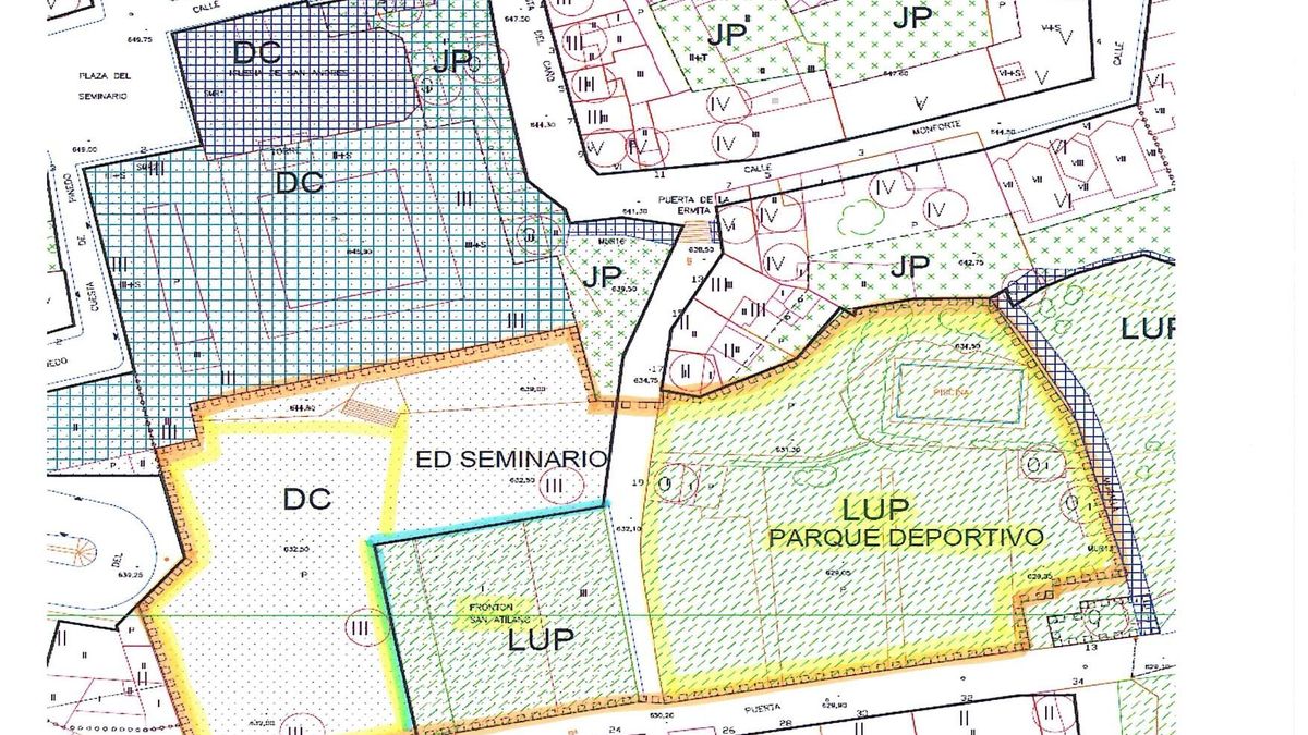 Plano del seminario donde se ubicará un aparcamiento subterráneo.