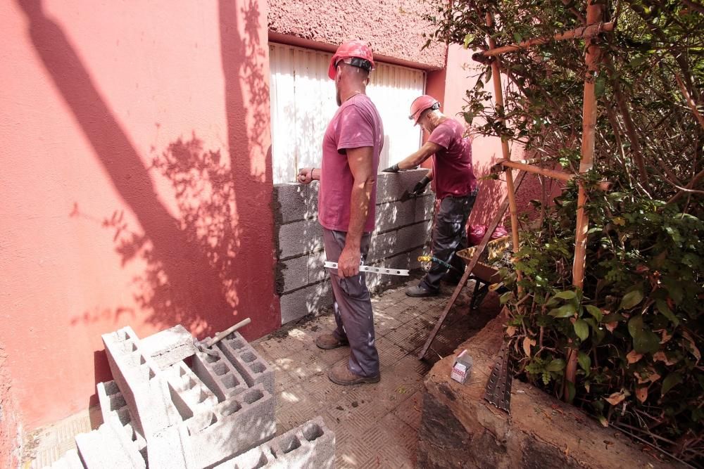 Inicio de las obras de tapiado de Las Chumberas.