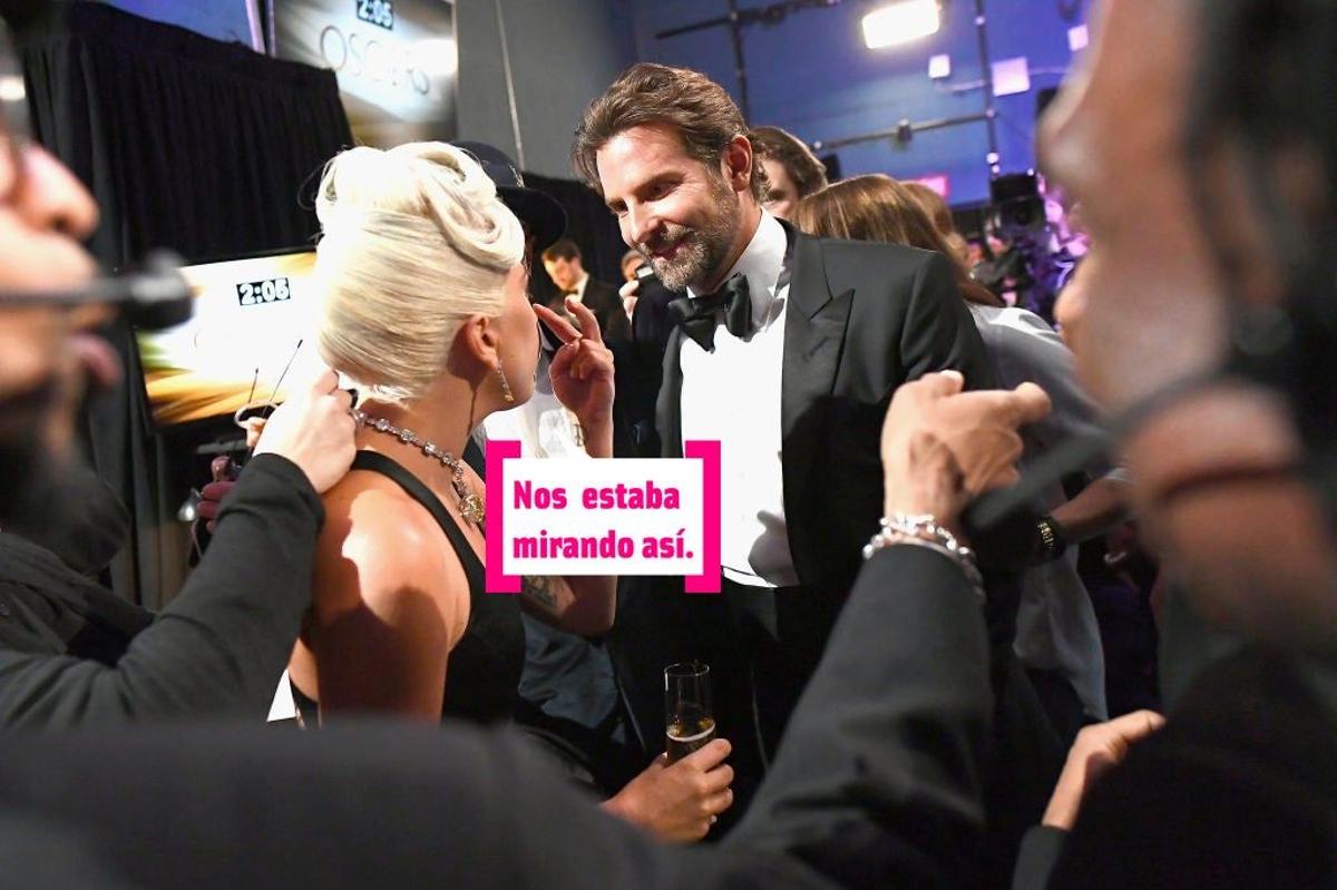 Lady Gaga le explica a Bradley Cooper cómo los miraba Irina en los Oscar