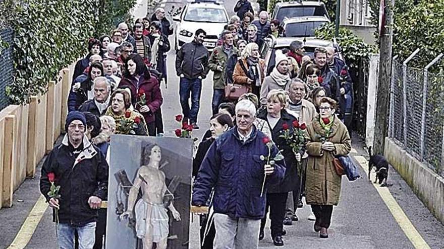 Vecinos de es Capdellà, en la procesión de Sant Sebastià.