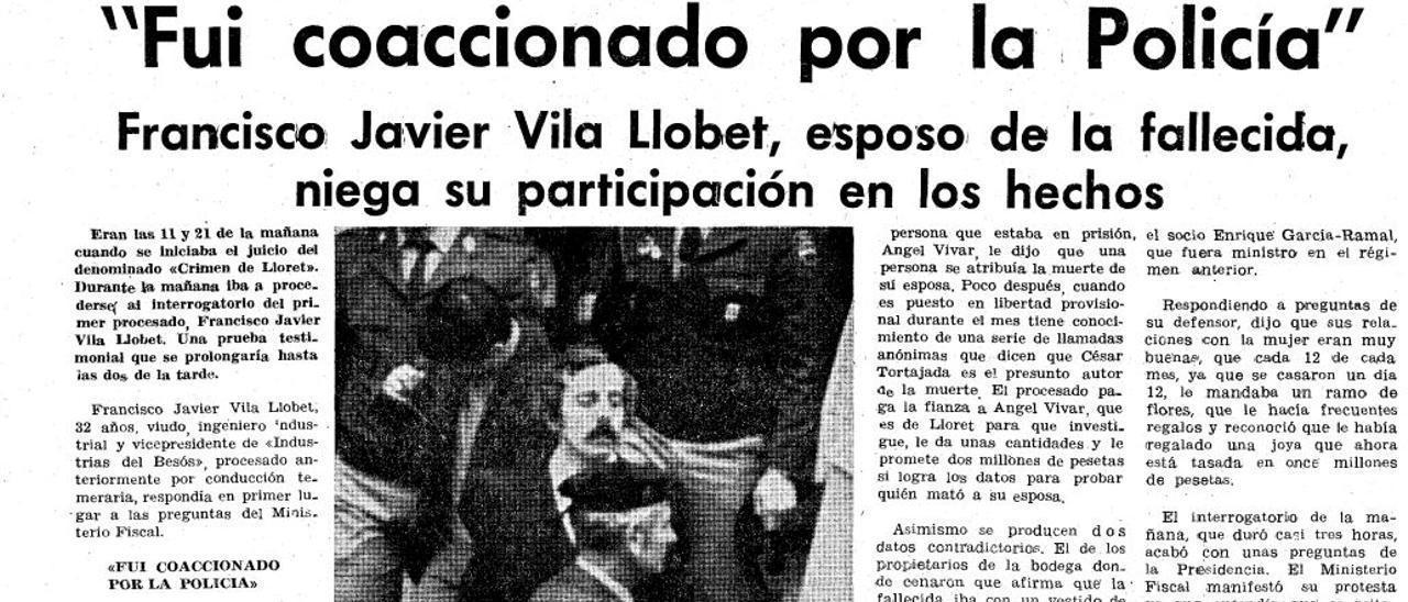 Imagen de la prensa de la época de la detención de Francisco Javier Vila i Llobet.