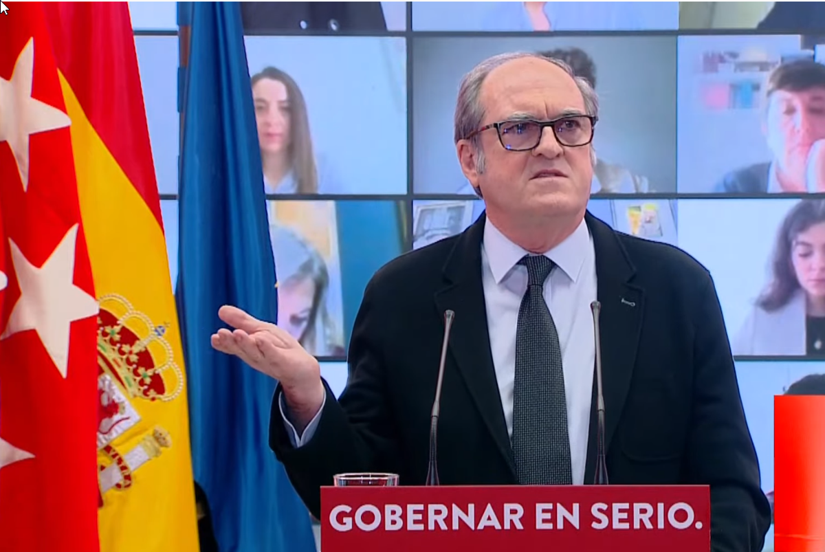 Ángel Gabilondo, en la presentación de su candidatura a la presidencia de la Comunidad de Madrid.