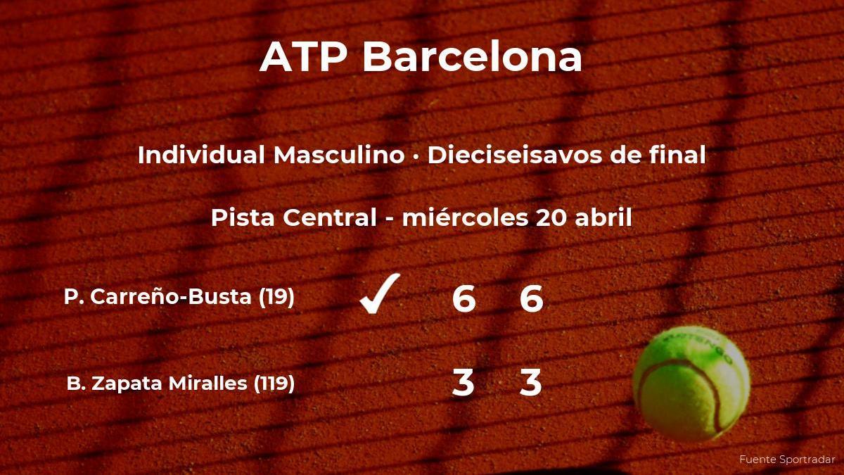 El tenista Pablo Carreño-Busta, clasificado para los octavos de final del torneo ATP 500 de Barcelona