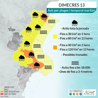 Alzira pide máxima precaución ante el nuevo episodio de fuertes lluvias