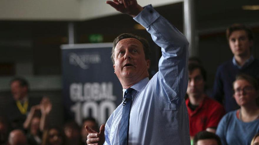 David Cameron, ayer, durante una conferencia en la Universidad de Exeter.