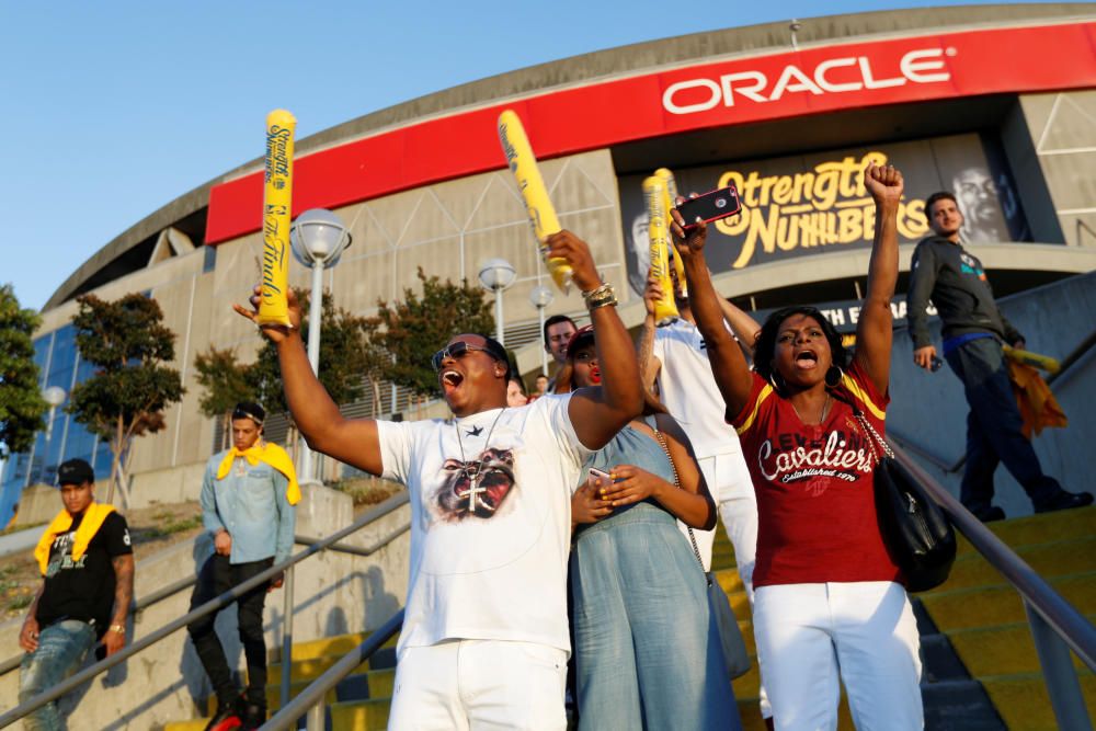 La afición celebra el triunfo de los Cavaliers