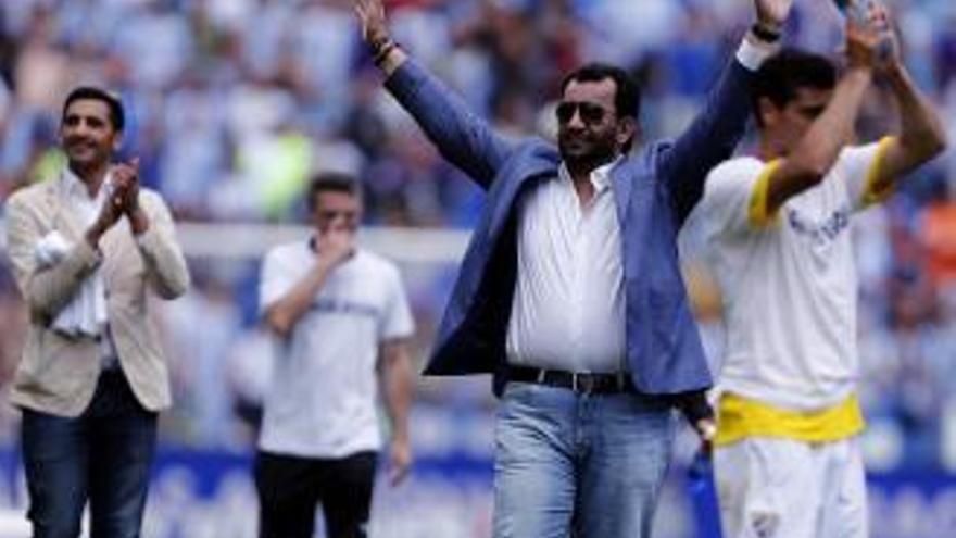 Al-Thani, en una de sus apariciones en La Rosaleda