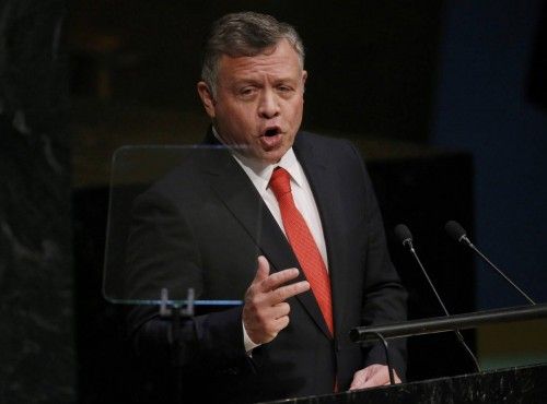 King Abdullah II Ibn Al Hussein of Jordan adresses attendees during the 70th session of the United Nations General Assembly at the U.N. headquarters in New York