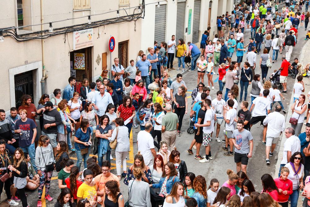 Batalla de racimos de uva en Binissalem