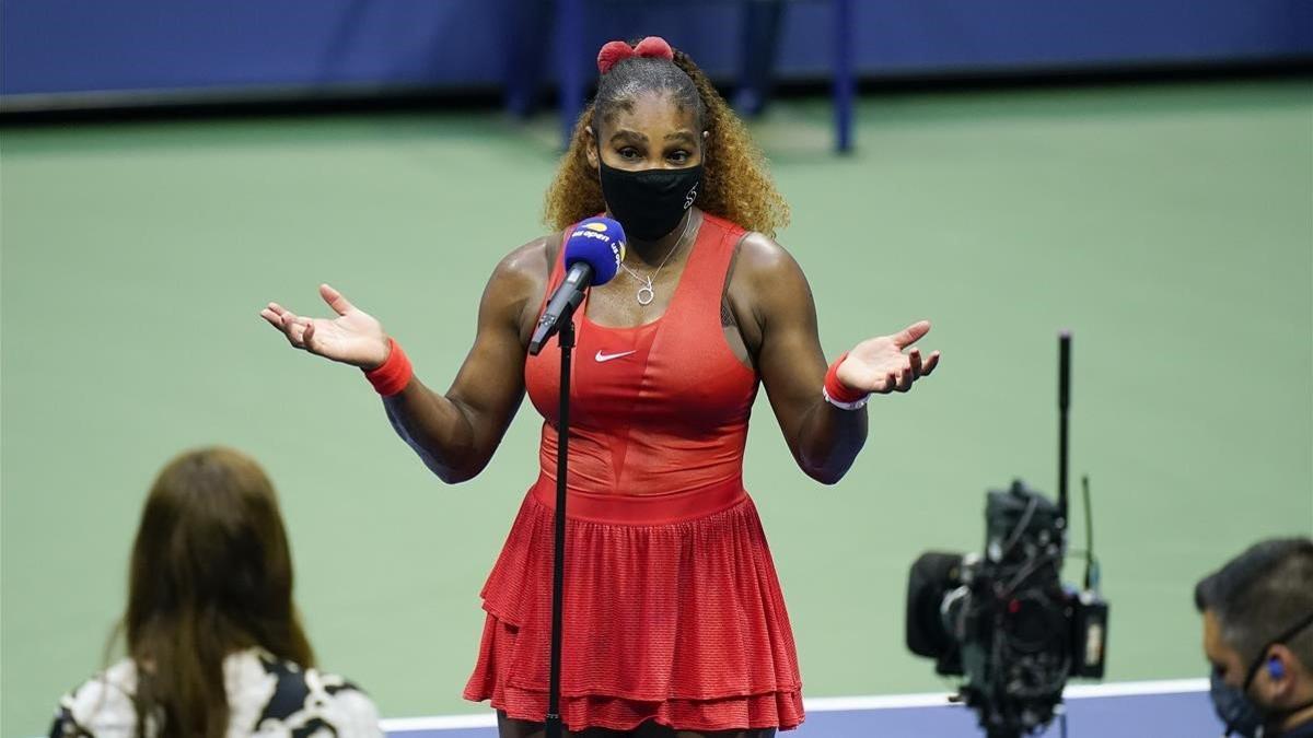Serena Williams, tras su triunfo en primera ronda del US Open.