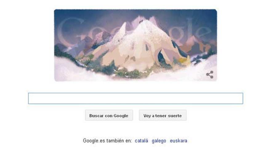 Doodle de Google dedicado al Mont Blanc.