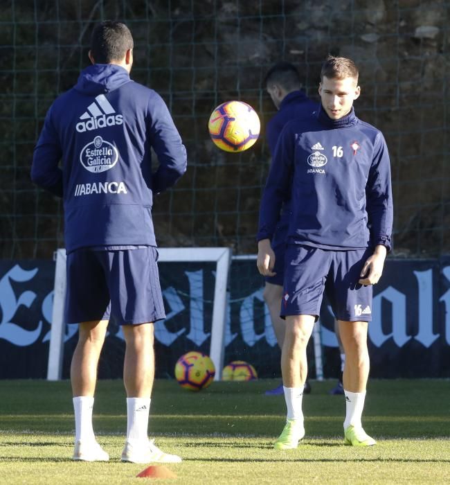 El Celta prepara en A Madroa el partido en Vallecas