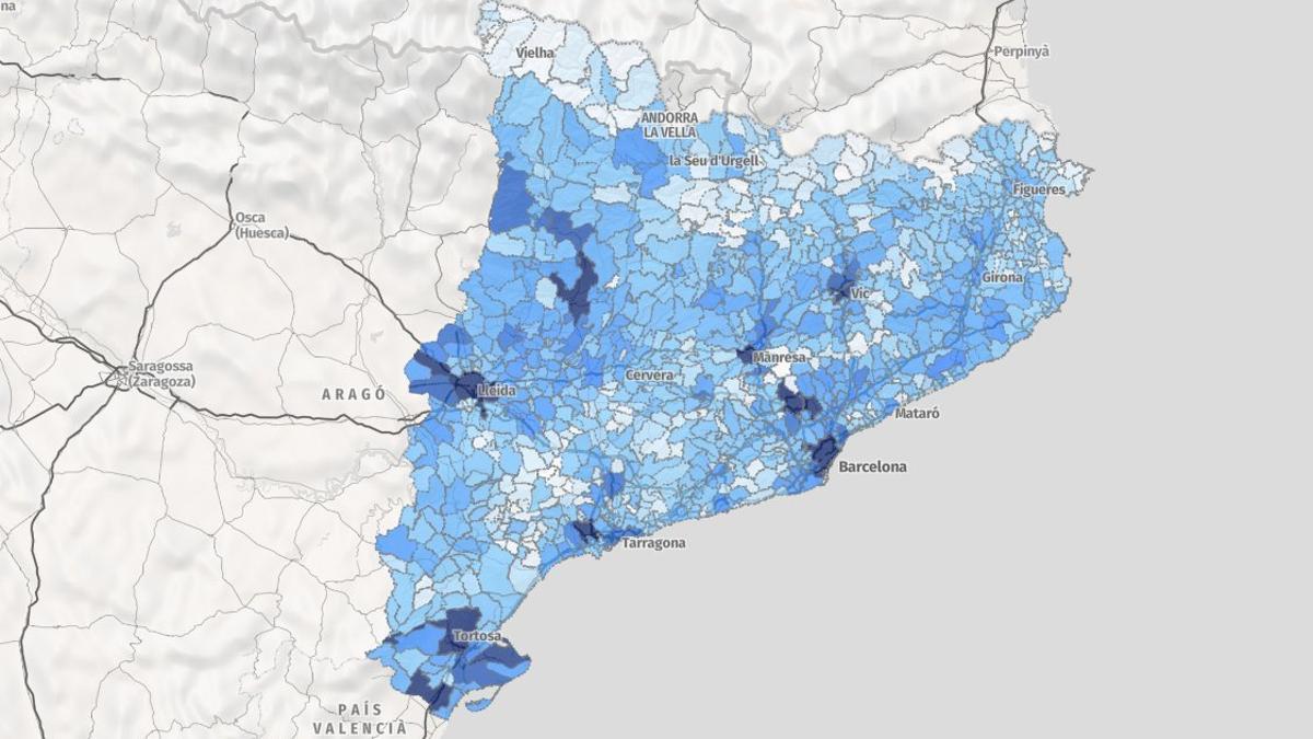 Mapa interactiu del cens de cobertes de fibrociment de Catalunya