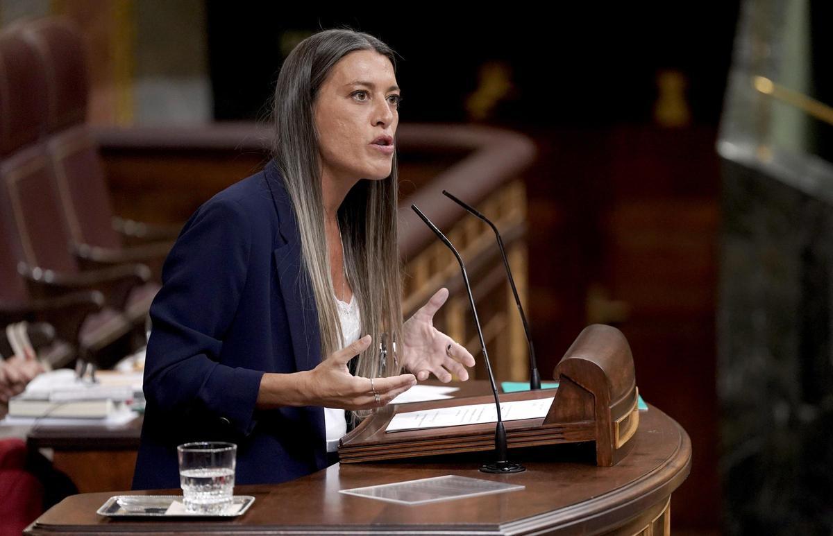 Miriam Nogueras, Junts, en el pleno en el Congreso de los Diputados.