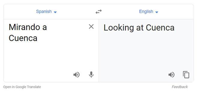 Mirando a Cuenca, Google Translate