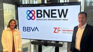 Blanca Sorigué, directora general del CZFB, i Francisco Pla, director regional de BBVA a Catalunya.