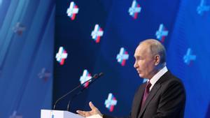 Russian President Putin takes part in the congress of the Russian Union of Industrialists and Entrepreneurs