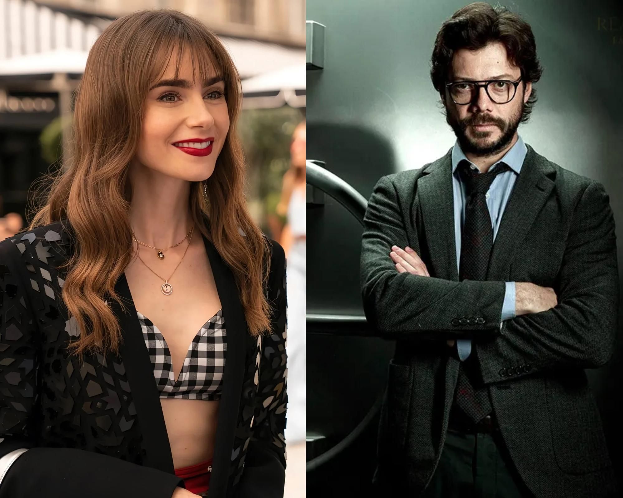 La actriz británica Lily Collins y el actor español Álvaro Morte