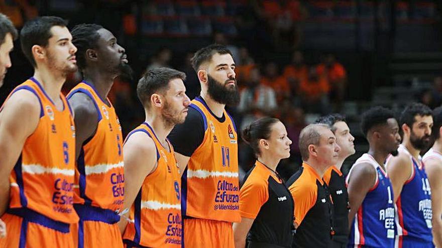 El Valencia BC, en su partido de Euroliga contra el Anadolu Efes