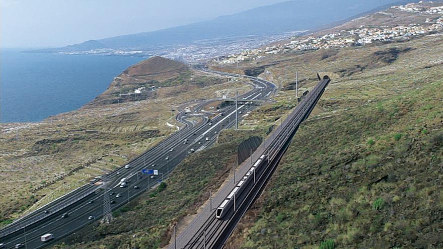 Archivo - Trazado del tren del sur de Tenerife