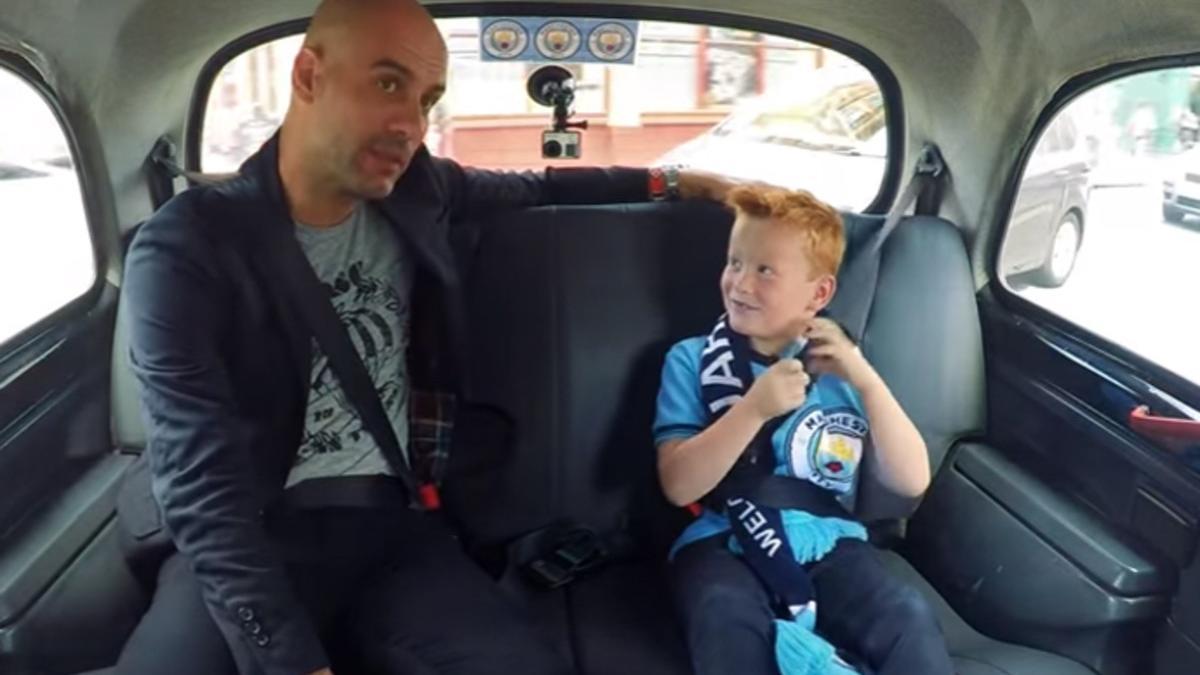 Pep Guardiola, en el taxi