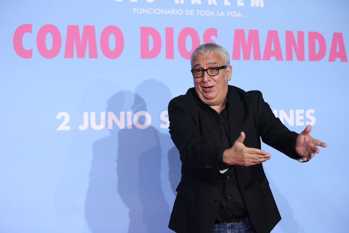 El humorista y actor Leo Harlem, en el estreno de la película 'Como Dios manda'