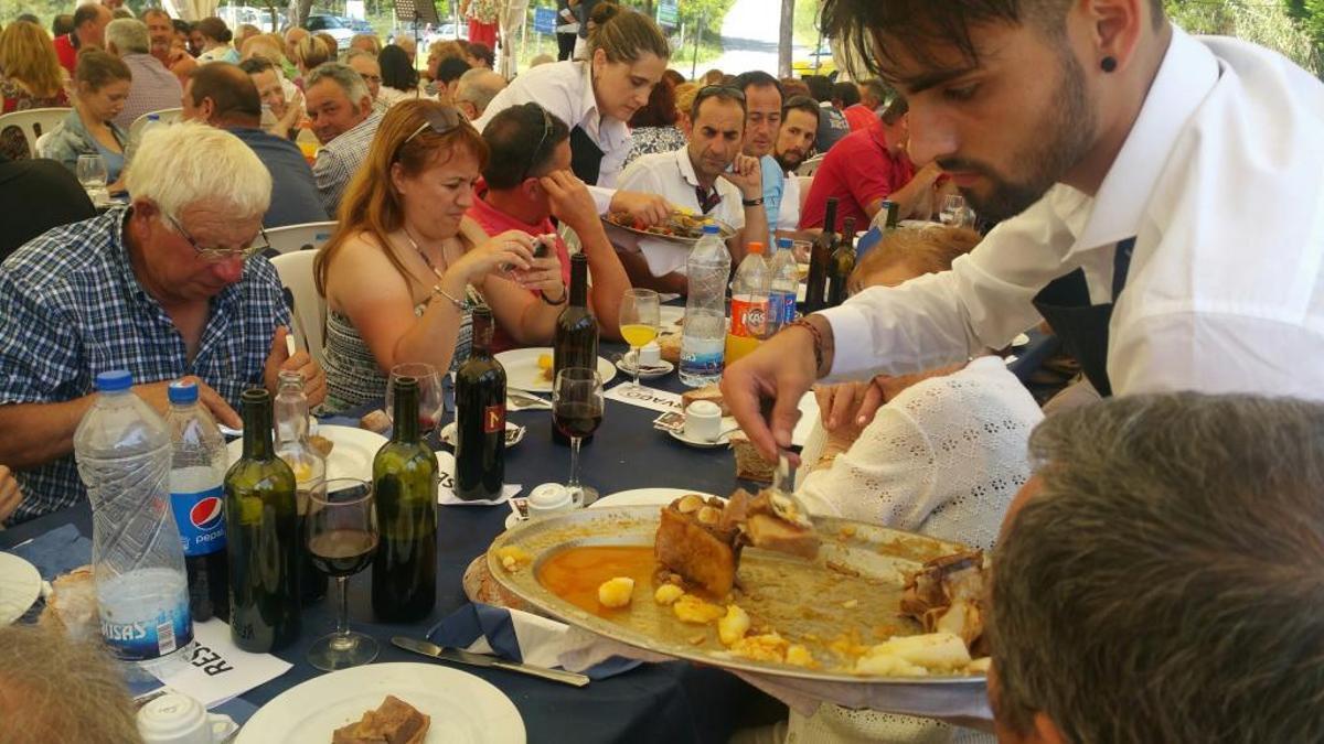 Todo a punto para la fiesta de la vaca cachena de O Grove