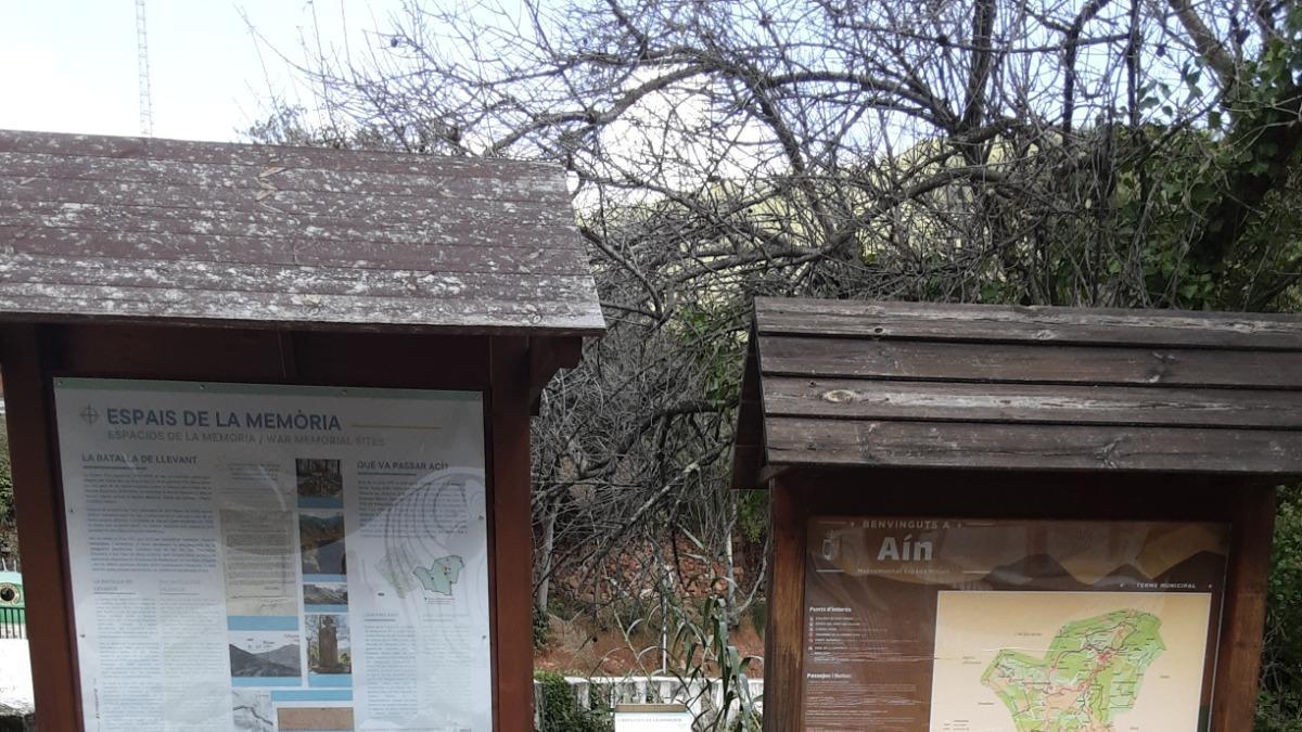 Panel en Aín, de la Mancomunidad Espadán Mijares.