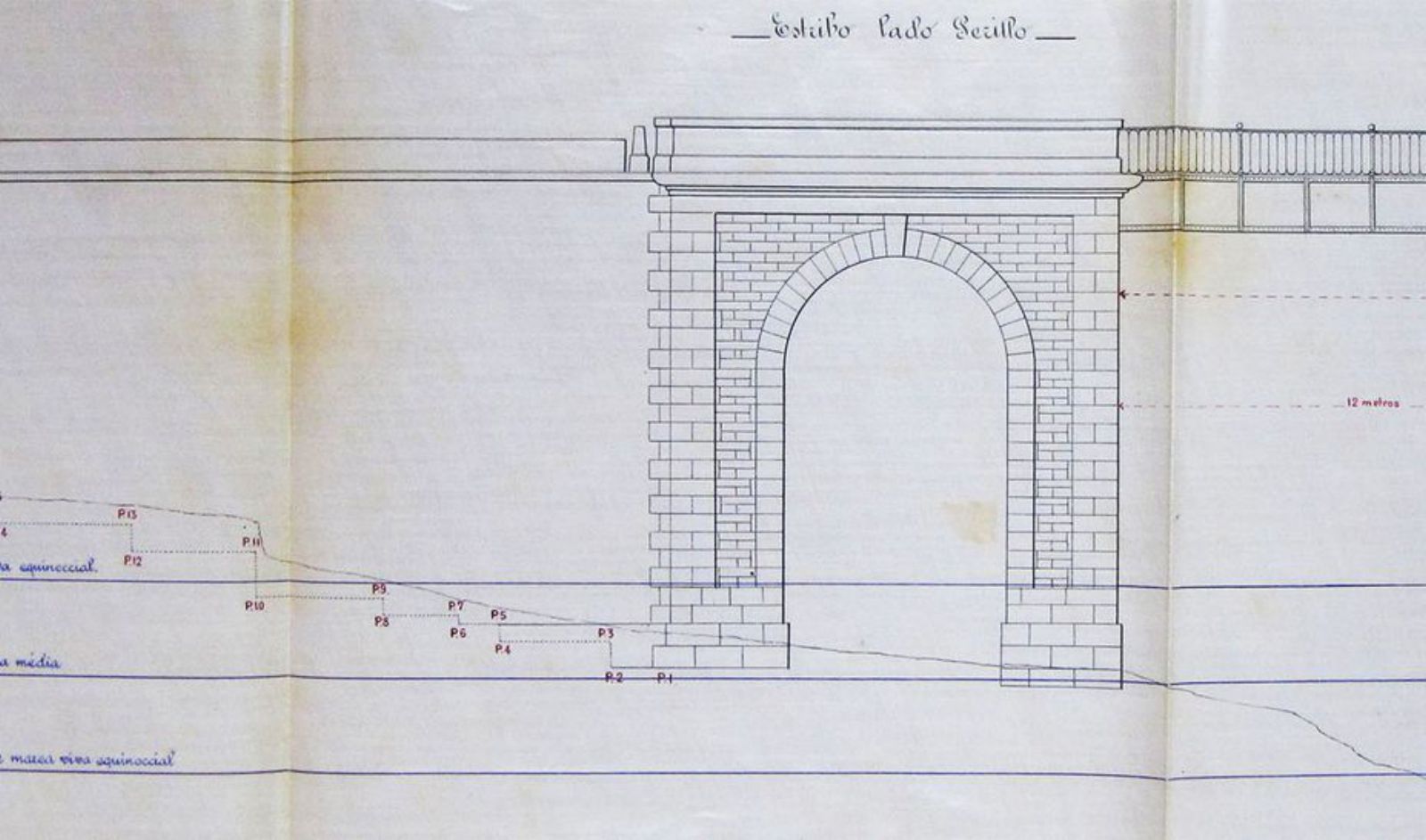 Imagen de la construcción del puente entre 1892 y 1896, que luego se derribó para dejar paso a otro más ancho.   | // CEDIDA