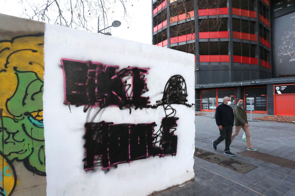 Así quedó el mural de Españeta tras el vandalismo