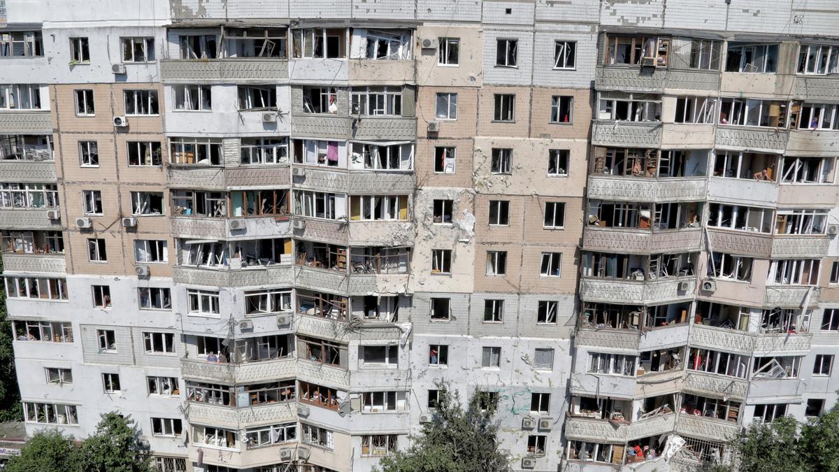 Un edificio de Odesa dañado por un ataque del Ejército ruso.