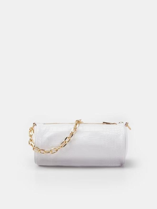 Bolso con cadena blanco