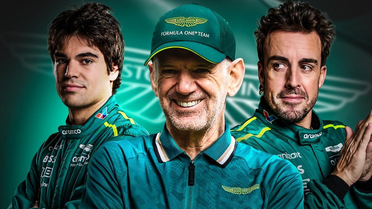 Stroll, Newey y Alonso, en Aston Martin