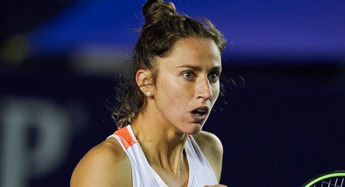 Sara Sorribes, durante su partido de cuartos de final.