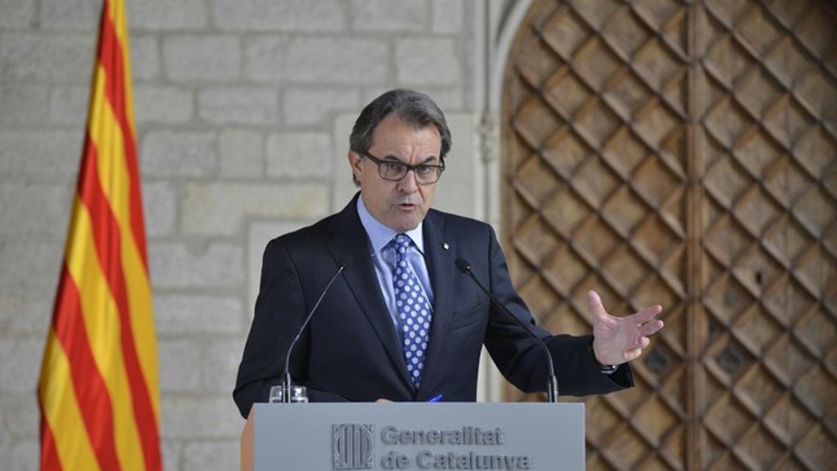 Artur Mas comparece en el Palau de la Generalitat después de su declaracion ante el TSJC.
