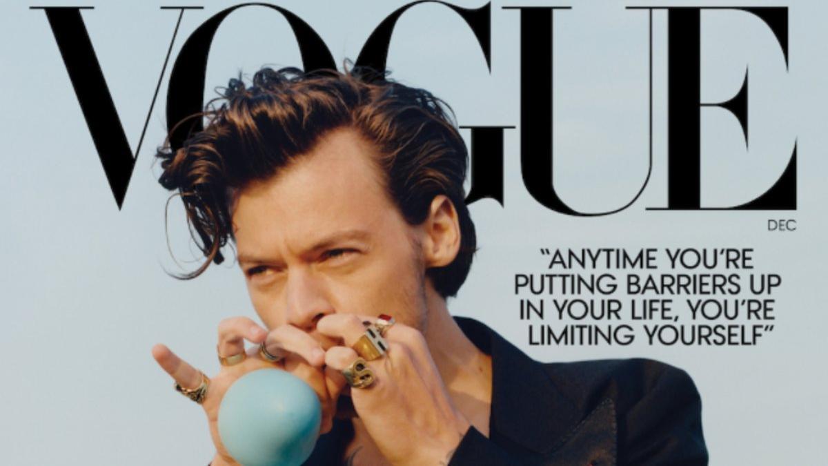 Harry Styles, primer hombre en copar en solitario la portada de 'Vogue'.