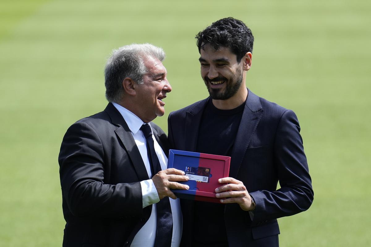 Ilkay Gündogan durante su presentación como nuevo jugador del club azulgrana