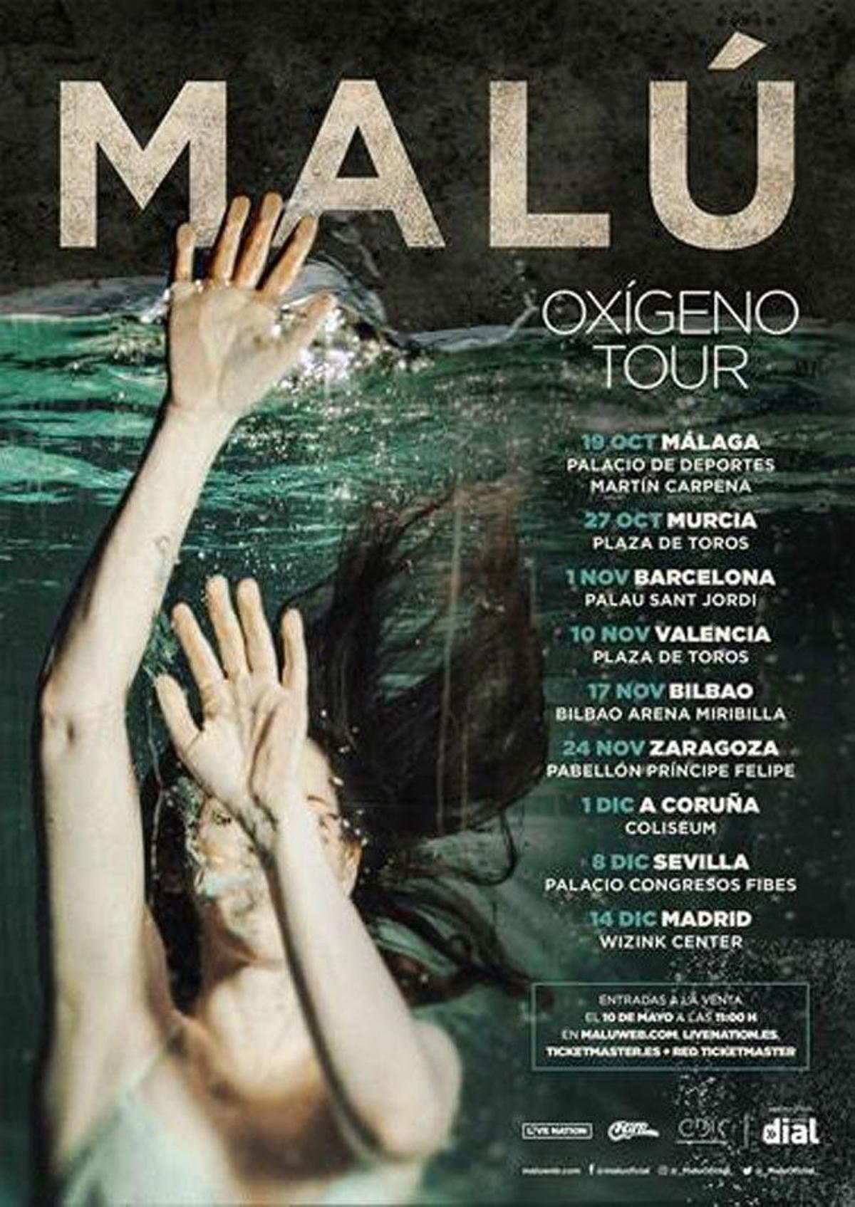 Las fechas de la gira 'Oxígeno Tour' de Malú