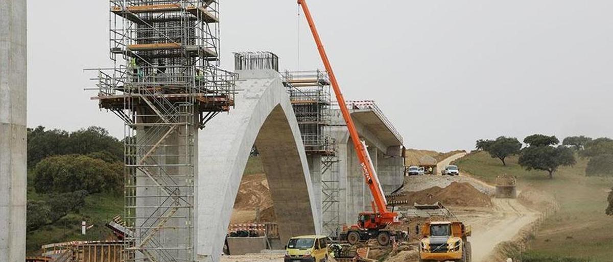 Imagen de archivo de las obras de alta velocidad Elvas-Évora.