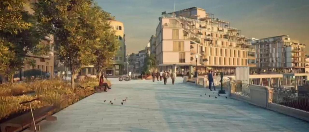 Recreación del paseo de Alfonso XII peatonalizado