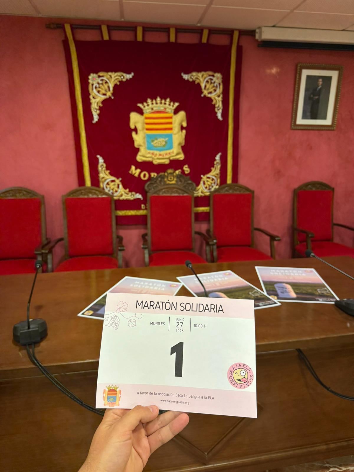 Dorsal número 1 de la maratón solidaria del próximo sábado en Moriles.