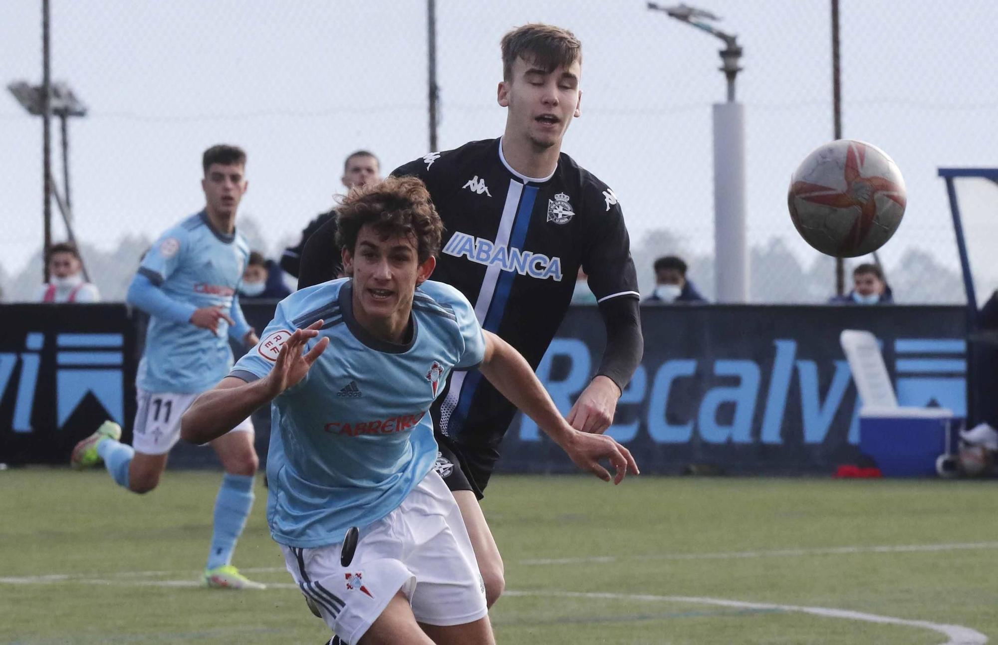 Derbi de juveniles de Copa del Rey entre Celta y Deportivo en Vigo